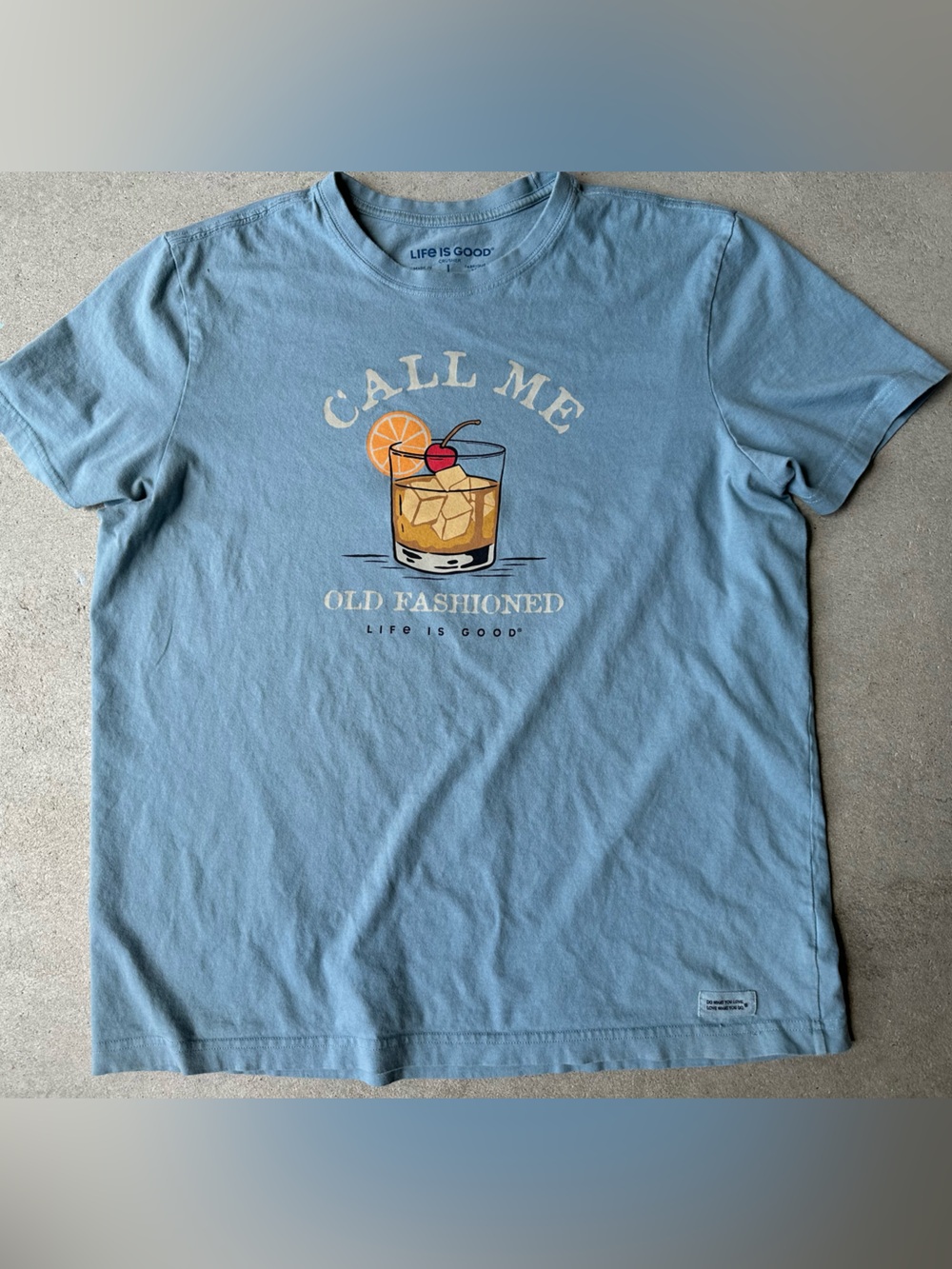 Life is Good Men's 'Call Me Old Fashioned' Blue Graphic T‑Shirt